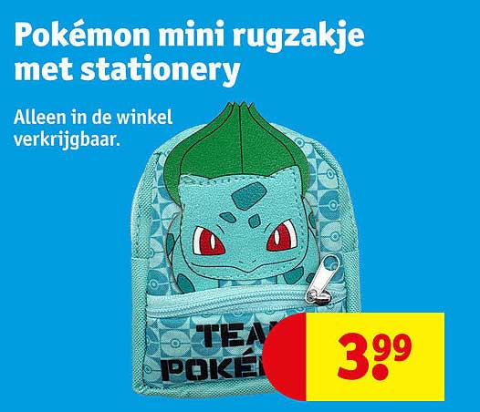 Pokémon mini rugzakje met stationery