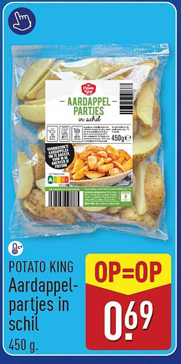 POTATO KING Aardappel-partjes in schil 450 g. OP=OP