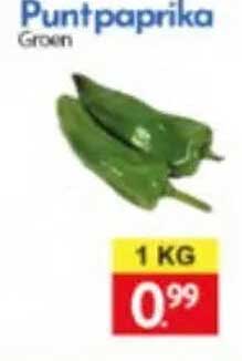 Puntpaprika Groen