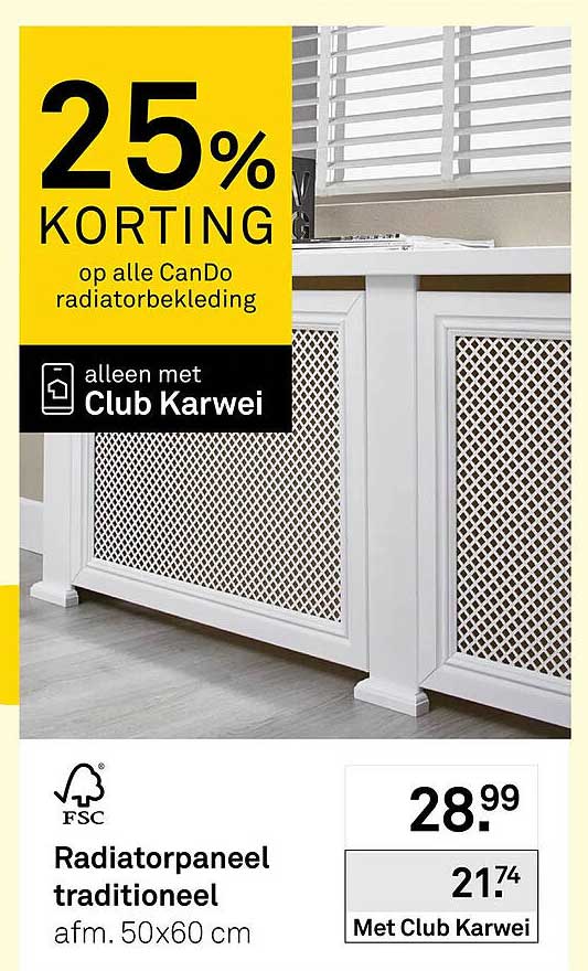 Radiatorpaneel traditioneel afm. 50x60 cm Met Club Karwei