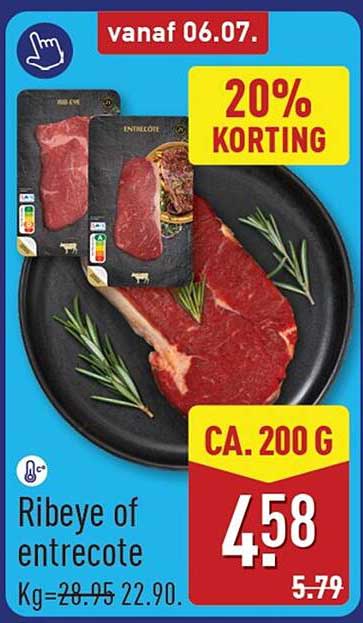 Ribeye of entrecote 20% korting