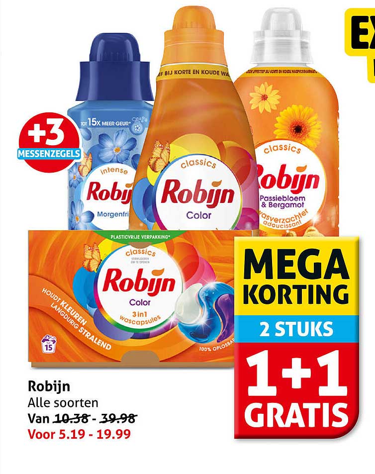 Robijn Alle soorten 1+1 GRATIS