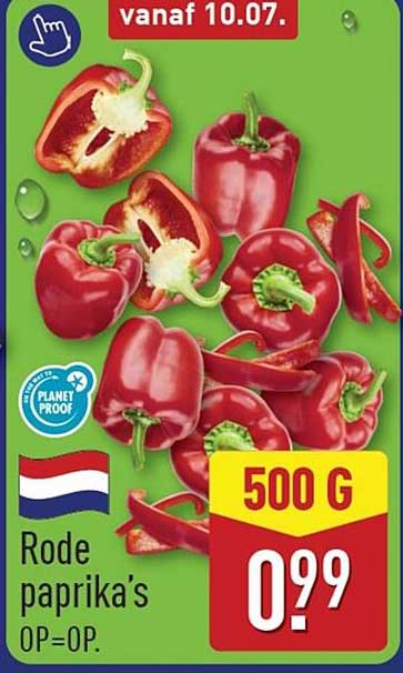 Rode paprika's OP=OP.