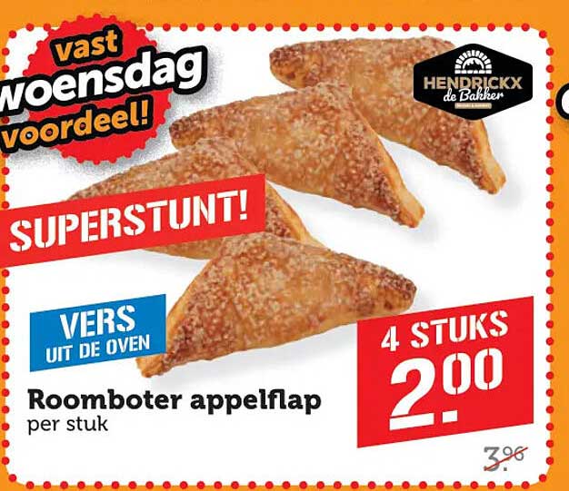 Roomboter appelflap per stuk 4 stuks