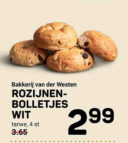 Rozijnen-bolletjes wit