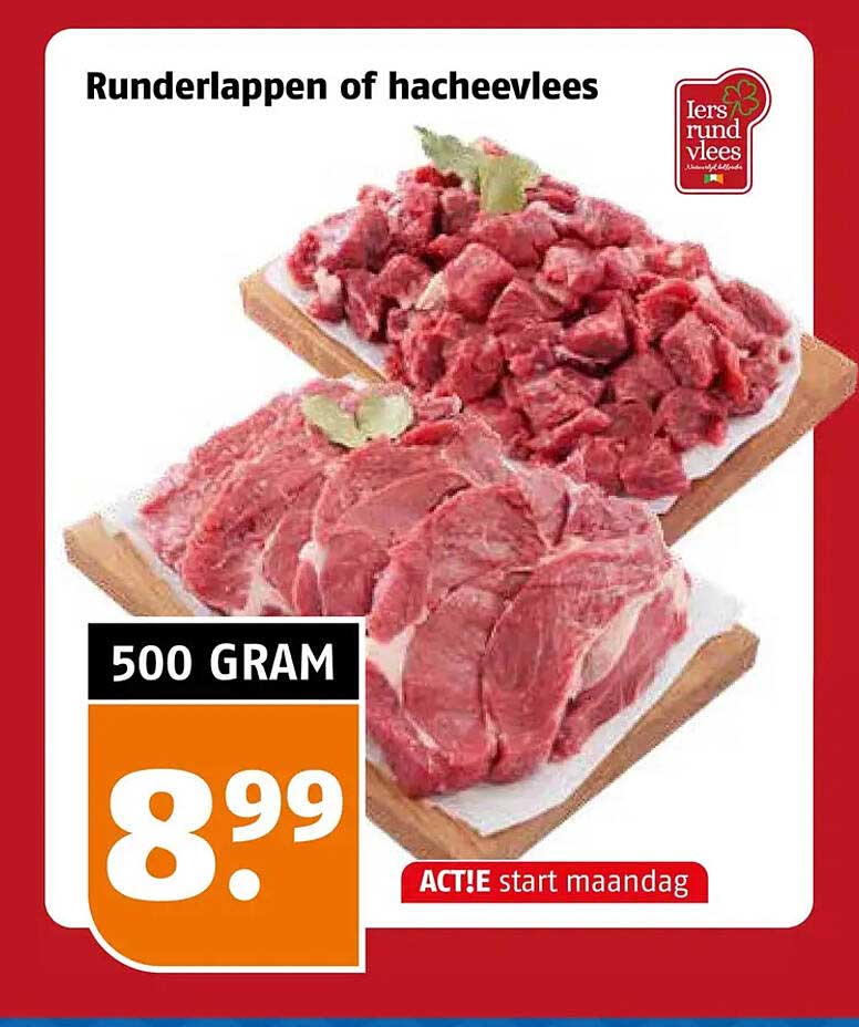 Runderlappen of hachee vlees