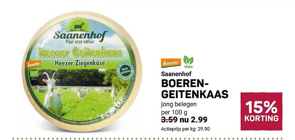 Saanenhof BOEREN-GEITENKAAS jong belegen 15% KORTING