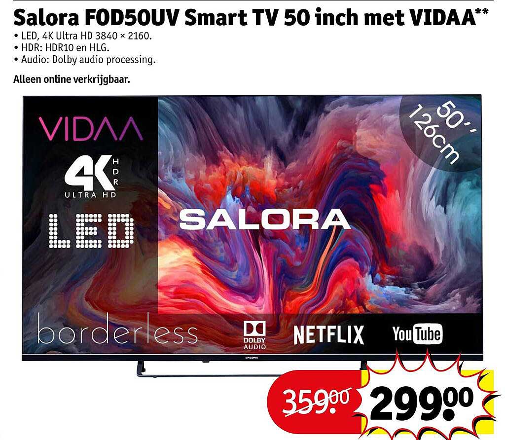 Salora FOD50UV Smart TV 50 inch met VIDAA**