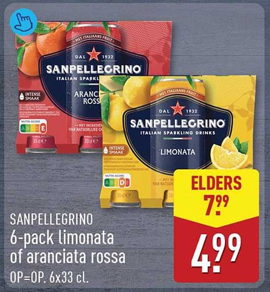 SANPELLEGRINO 6-pack limonata of aranciata rossa
