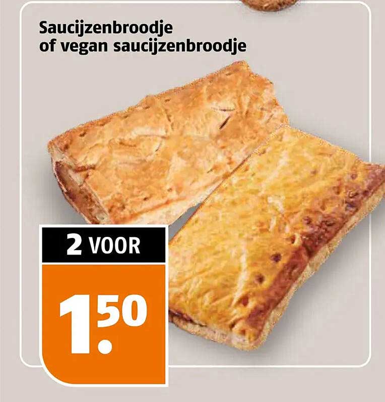 Saucijzenbroodje of vegan saucijzenbroodje