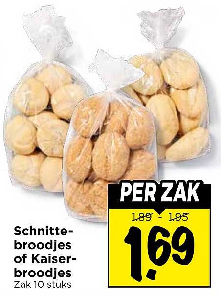 Schnitte-broodjes of Kaiser-broodjes
