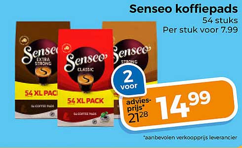 Senseo koffiepads 54 stuks Per stuk voor 7.99 2 voor
