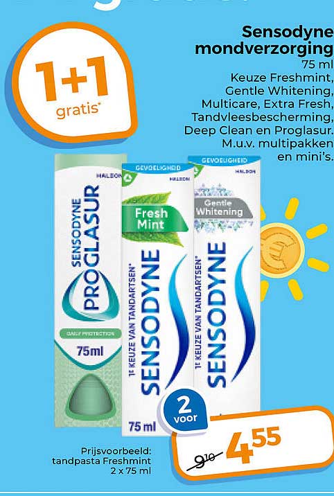 Sensodyne mondverzorging 75 ml 1+1 gratis