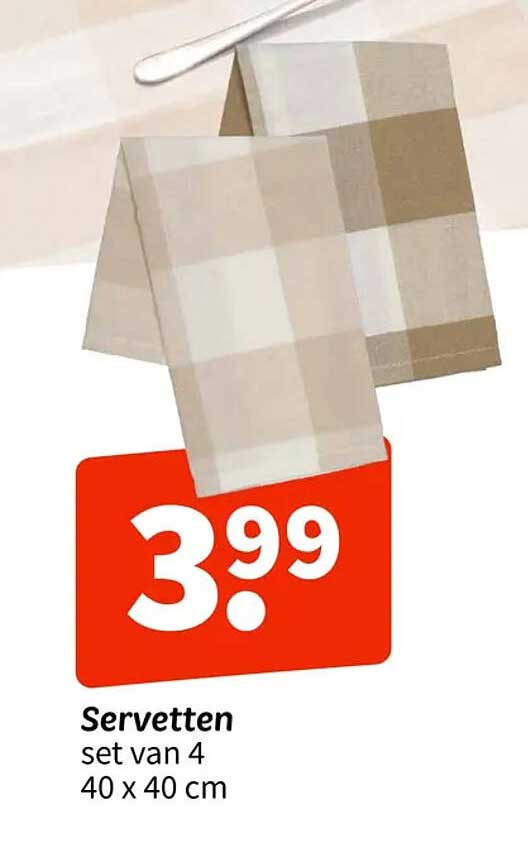 Servetten set van 4 40 x 40 cm