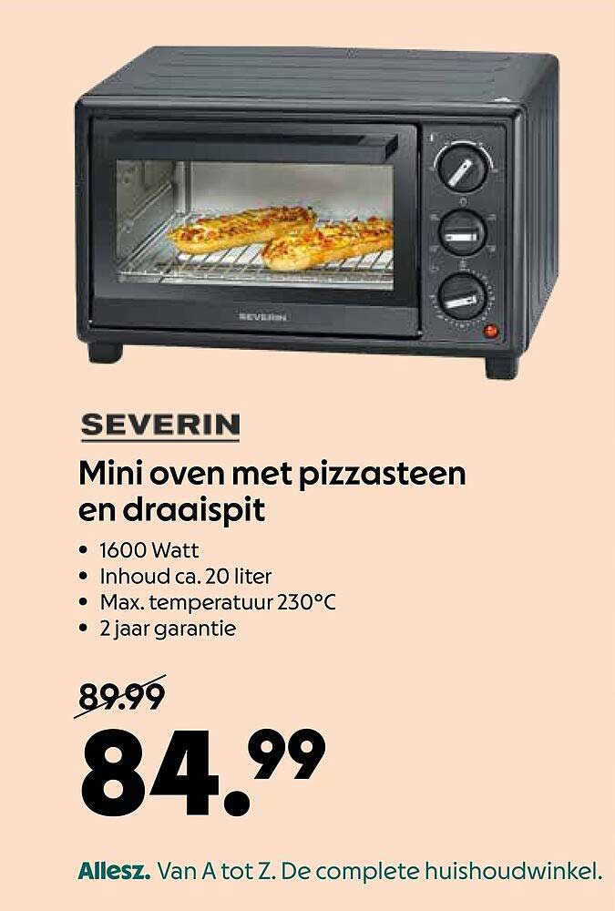 SEVERIN Mini oven met pizzasteen en draaispit