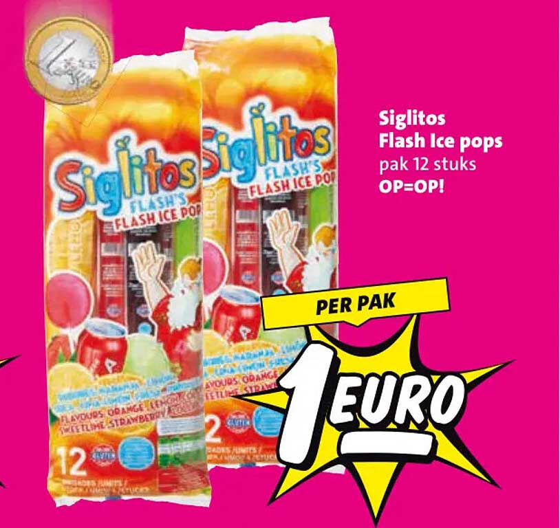 Siglitos Flash Ice pops pak 12 stuks OP=OP!