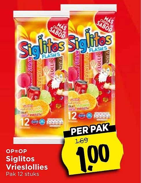Siglitos Vrieslollies Pak 12 stuks