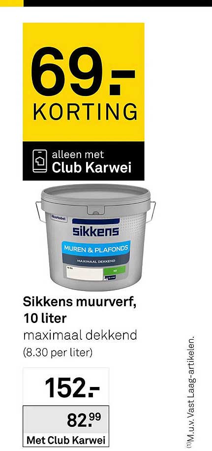 Sikkens muurverf, 10 liter maximaal dekkend