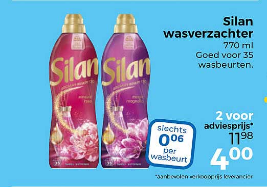 Silan wasverzachter 770 ml Goed voor 35 wasbeurten.