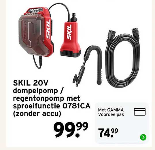 SKIL 20V dompelpomp / regentonpomp met sproeifunctie 0781CA (zonder accu)