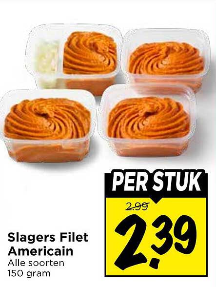Slagers Filet Americain Alle soorten 150 gram PER STUK