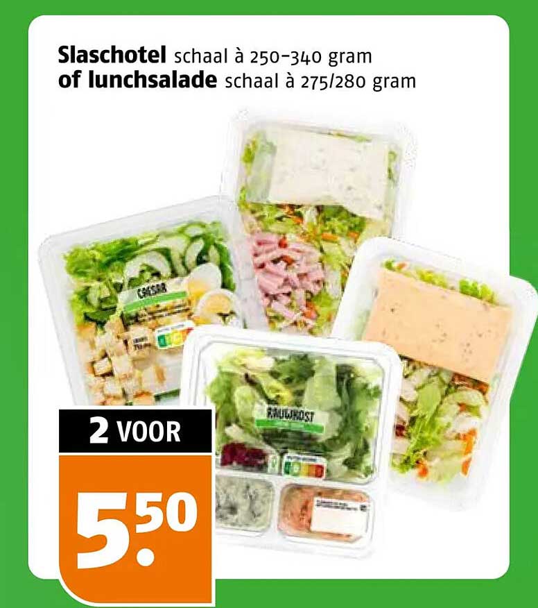 Slaschotel schaal à 250-340 gram of lunchsalade schaal à 275/280 gram