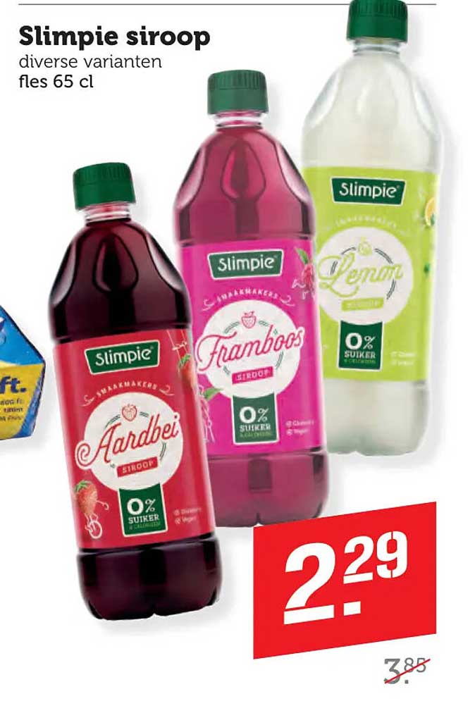 Slimpie siroop diverse varianten fles 65 cl