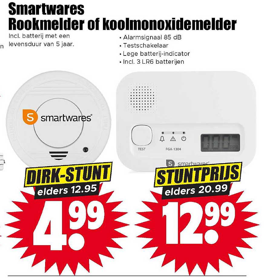 Smartwares Rookmelder of koolmonoxidemelder
