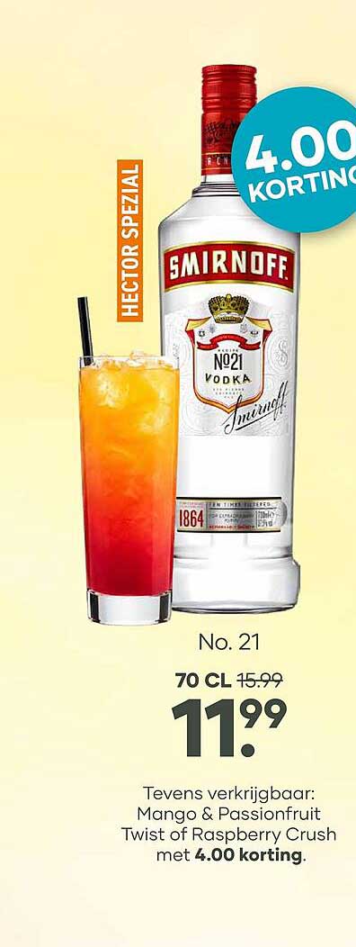 Smirnoff No. 21 70 CL 4.00 korting