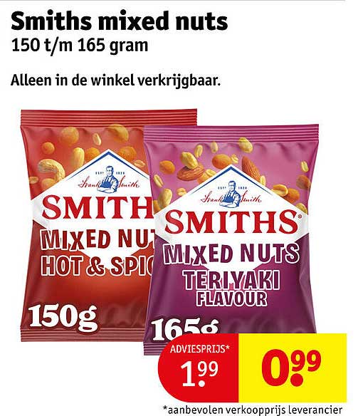 Smiths mixed nuts 150 t/m 165 gram