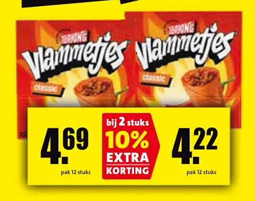 Snackbar Vlammetjes Classic bij 2 stuks 10% EXTRA KORTING