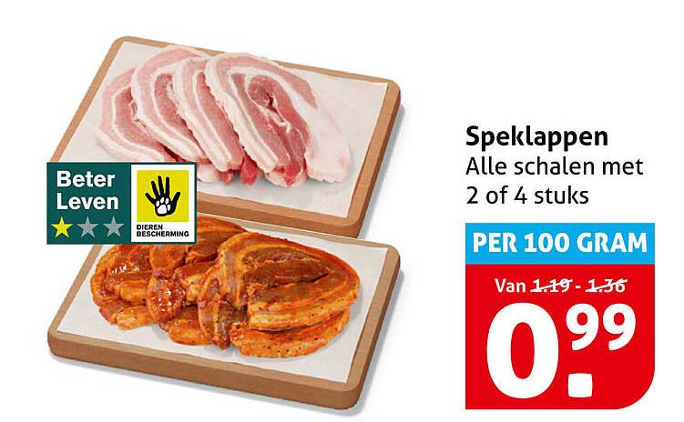 Speklappen Alle schalen met 2 of 4 stuks PER 100 GRAM