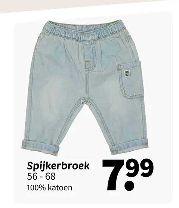 Spijkerbroek 56 - 68 100% katoen