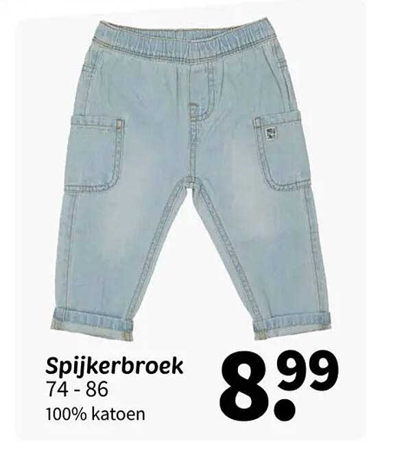 Spijkerbroek 74 - 86 100% katoen