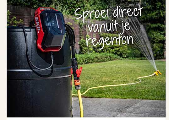 Sproei direct vanuit je regenton
