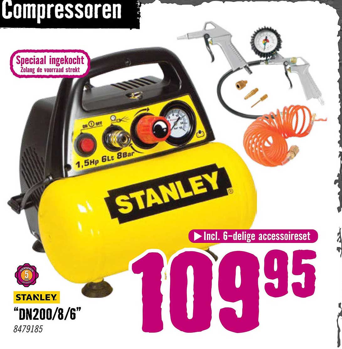STANLEY “DN200/8/6” Incl. 6-delige accessoireset