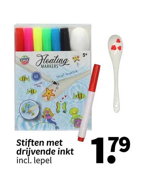Stiften met drijvende inkt incl. lepel