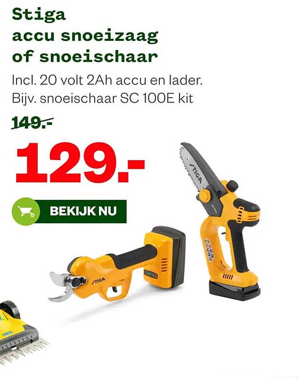 Stiga accu snoeizaag of snoeischaar