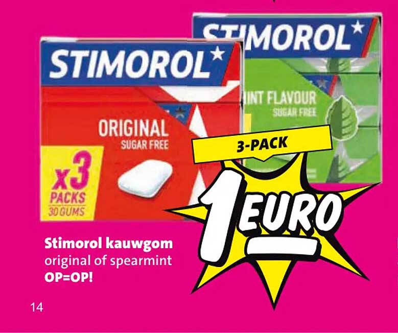 Stimorol kauwgom original of spearmint OP=OP! 3-PACK