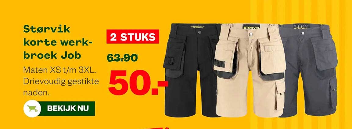 Størvik korte werkbroek Job 2 STUKS