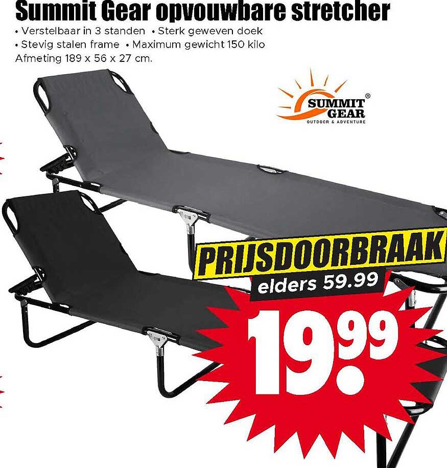 Summit Gear opvouwbare stretcher PRIJSDOORBRAAK