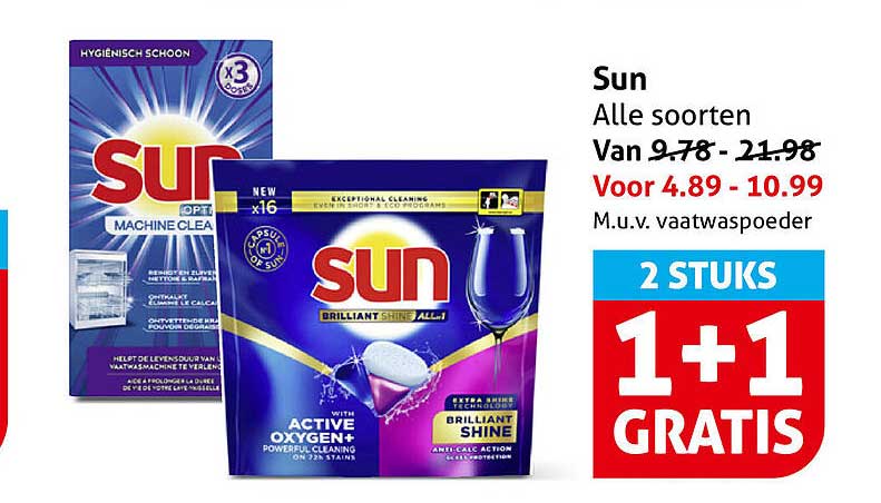 Sun Alle soorten 2 STUKS 1+1 GRATIS