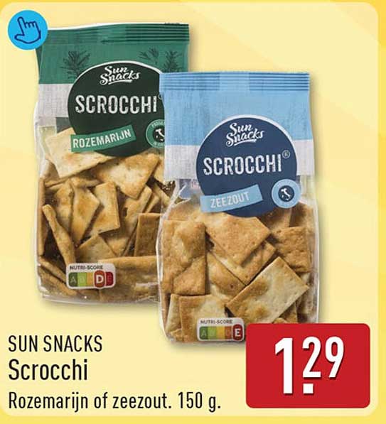 SUN SNACKS Scrocchi Rozemarijn of zeezout, 150 g