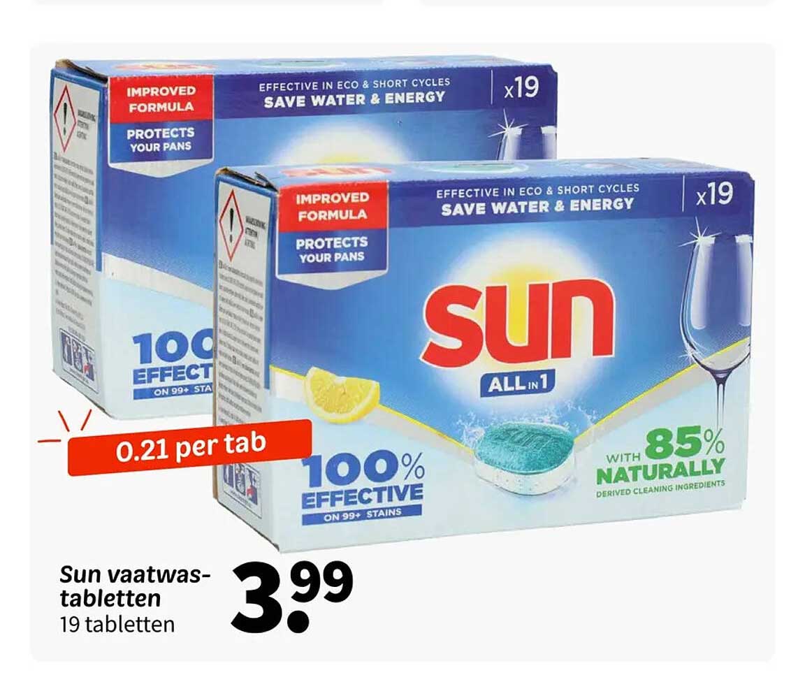 Sun vaatwas-tabletten 19 tabletten