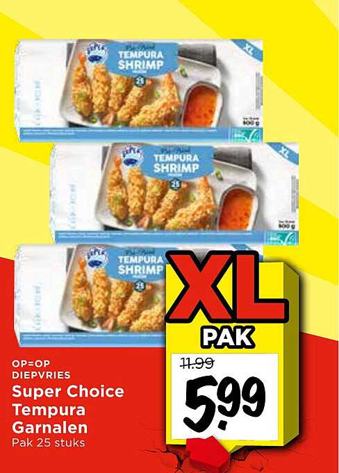Super Choice Tempura Garnalen Pak 25 stuks XL PAK