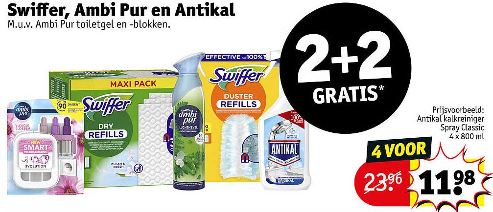Swiffer, Ambi Pur en Antikal 2+2 gratis