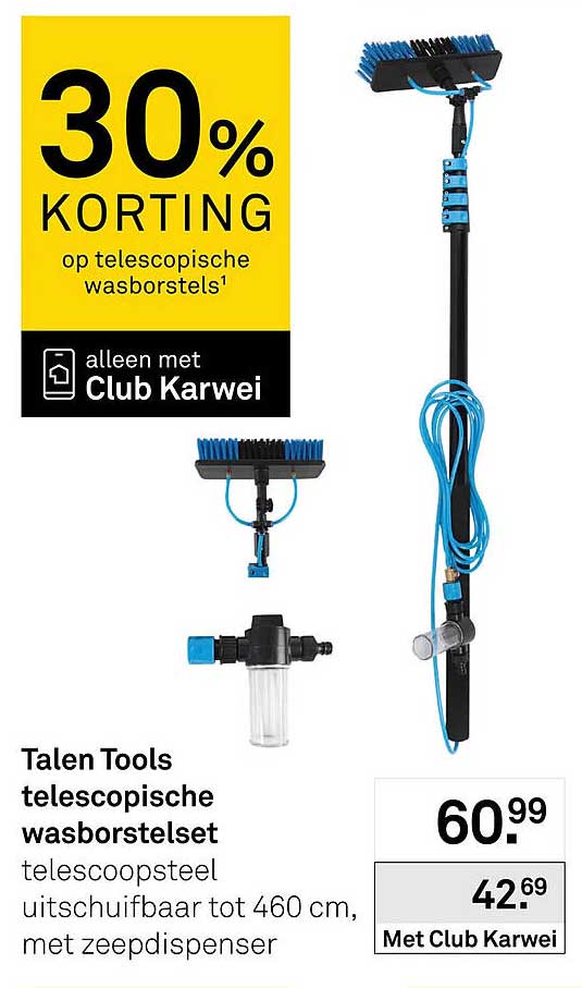 Talen Tools telescopische wasborstelset