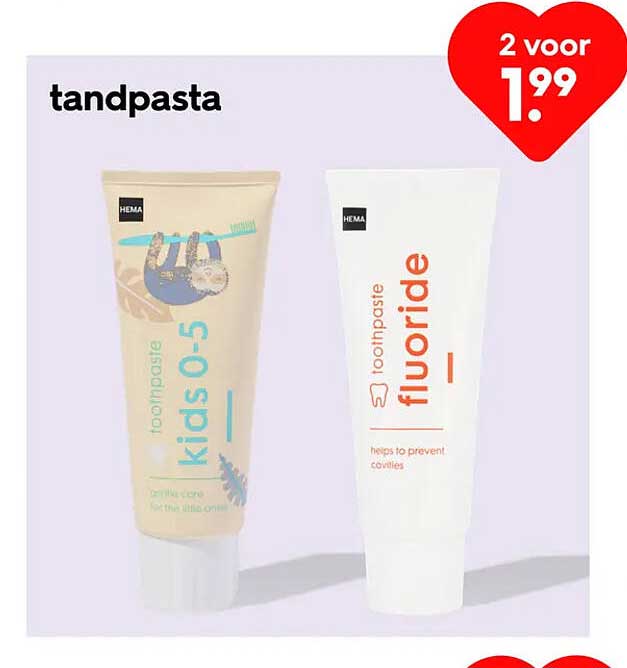 tandpasta 2 voor 1.
