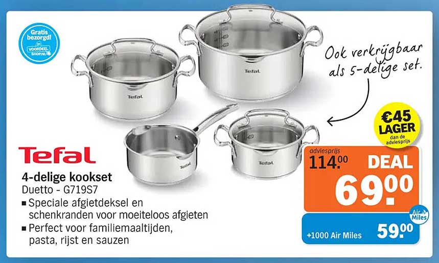 Tefal 4-delige kookset Duetto - G719S7