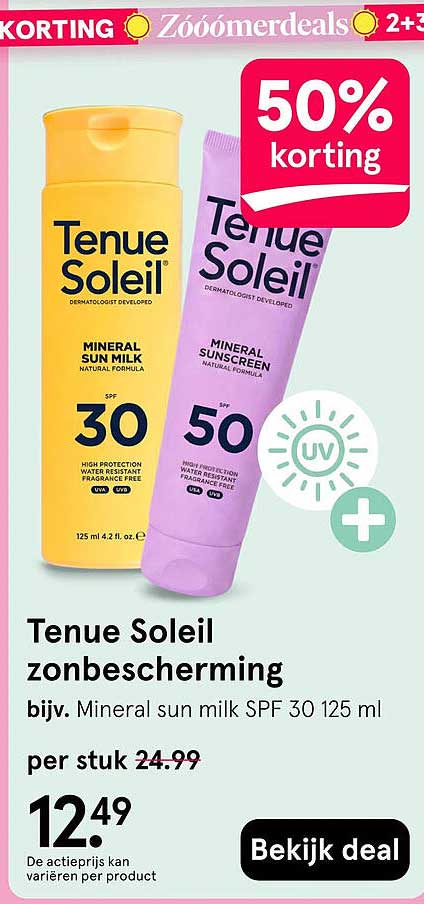 Tenue Soleil zonbescherming 50% korting